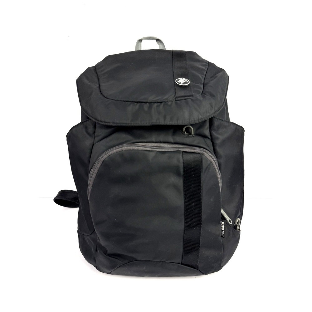 Pacsafe Backpack Black Nylon Anti Theft Rucksack Travel Safe Medium Bag Unisex
